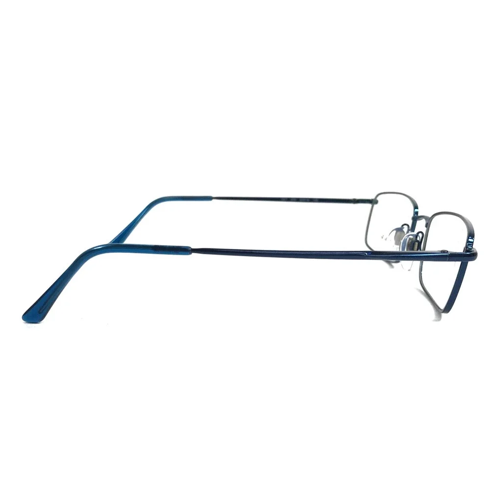 Bvlgari Eyeglasses Frames 157 203 Polished Blue Rectangle Wire Rim 50-18-135